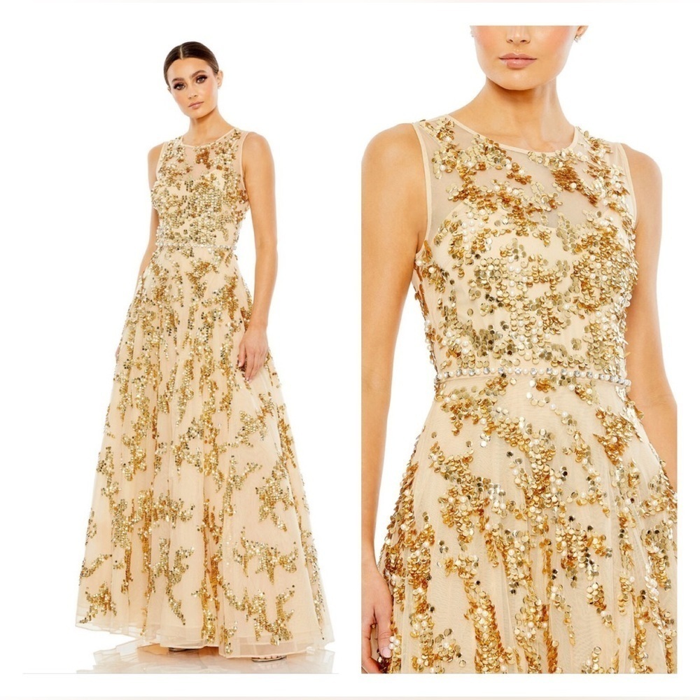 Mac Duggal 10953 NWT Jewel Neckline Embellished Dress
